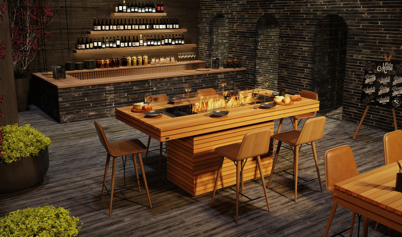 Gin 90 Bar Fire Table w/ Ethanol Burner