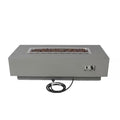 Granville Outdoor Fire Pit 60 In. X 27 In. Rectangular Concrete Propane Fire Table with Lava Rocks and Cover
