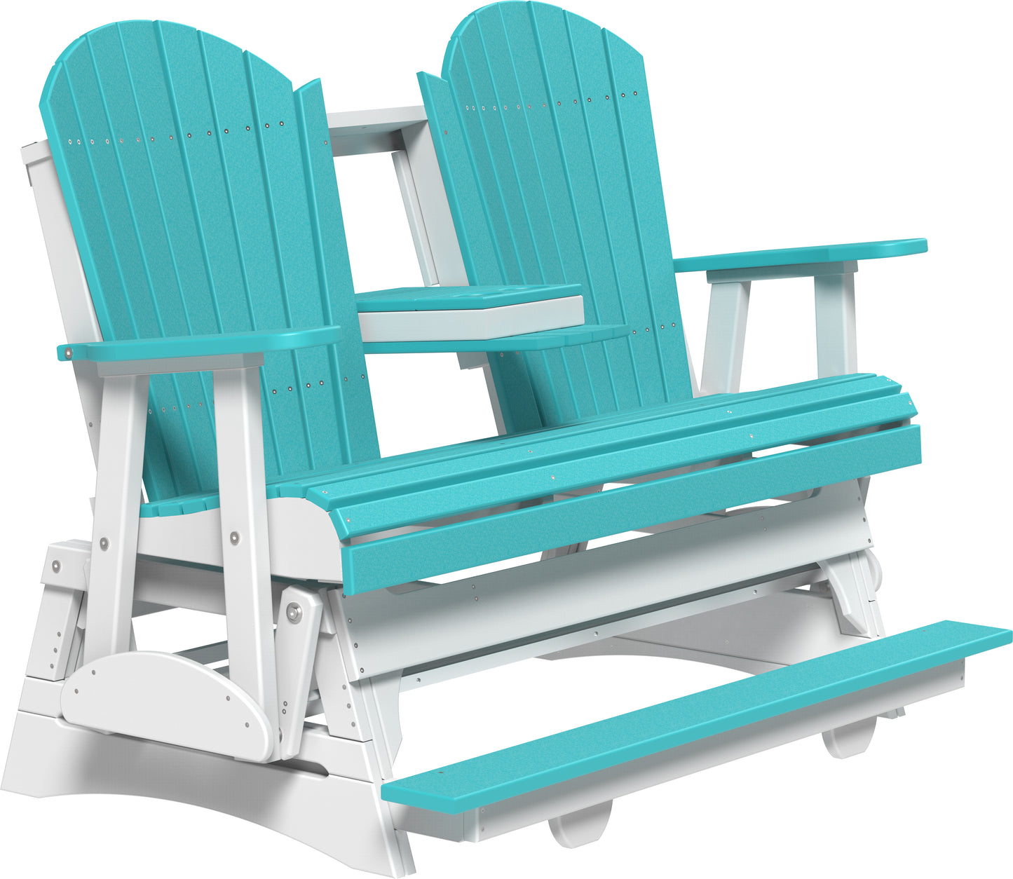 5' Adirondack Balcony Glider Aruba Blue & White