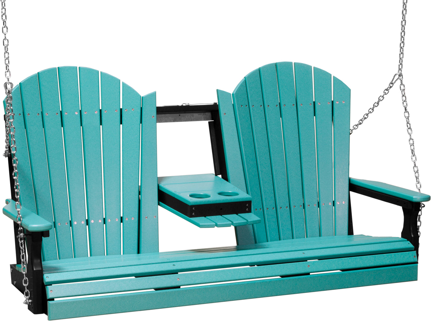 5' Adirondack Poly Swing Aruba Blue & Black