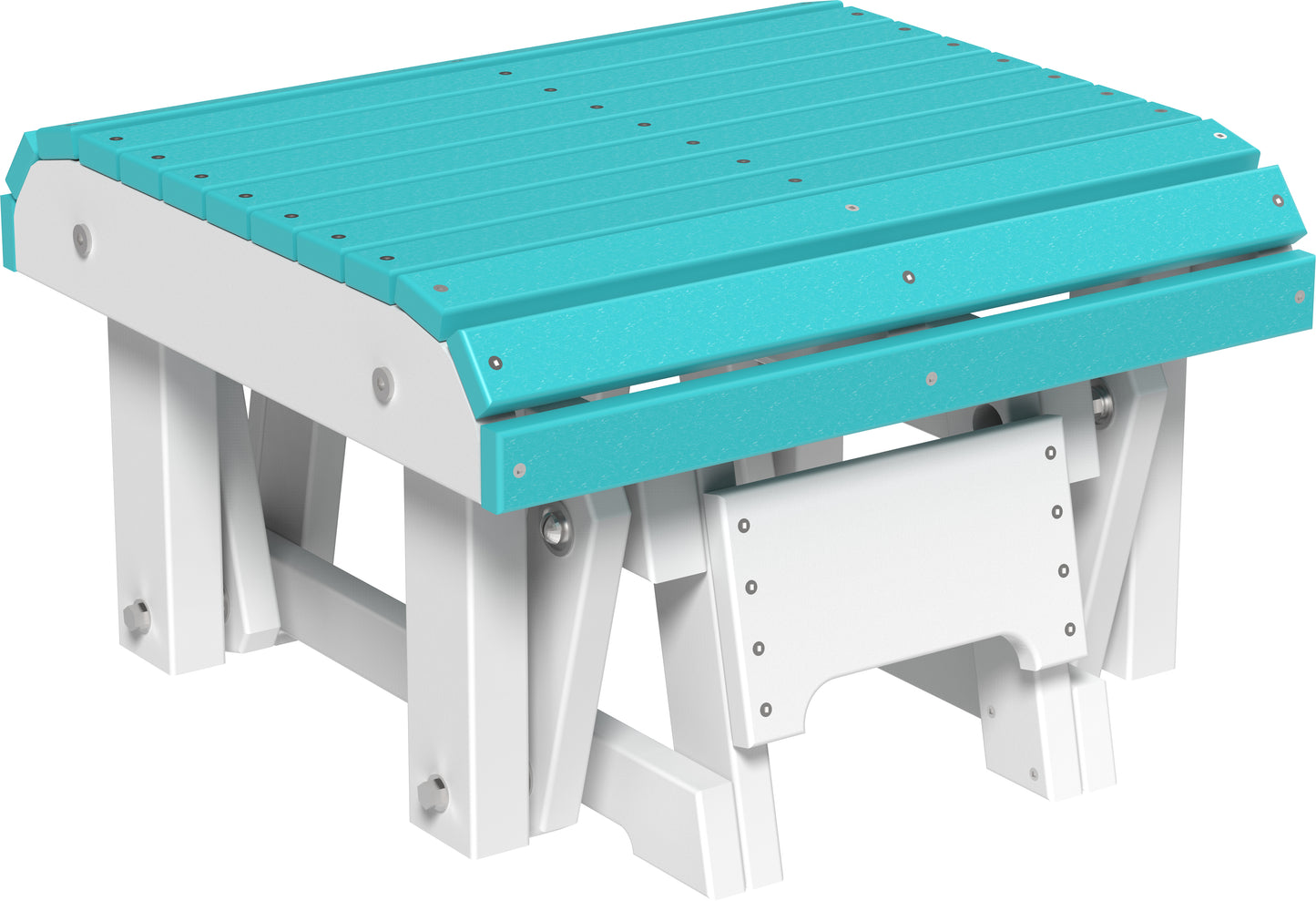 Glider Footrest Aruba Blue & White