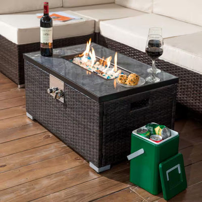 32 In. Propane Fire Pit Table Auto-Ignition Gas Fire Table