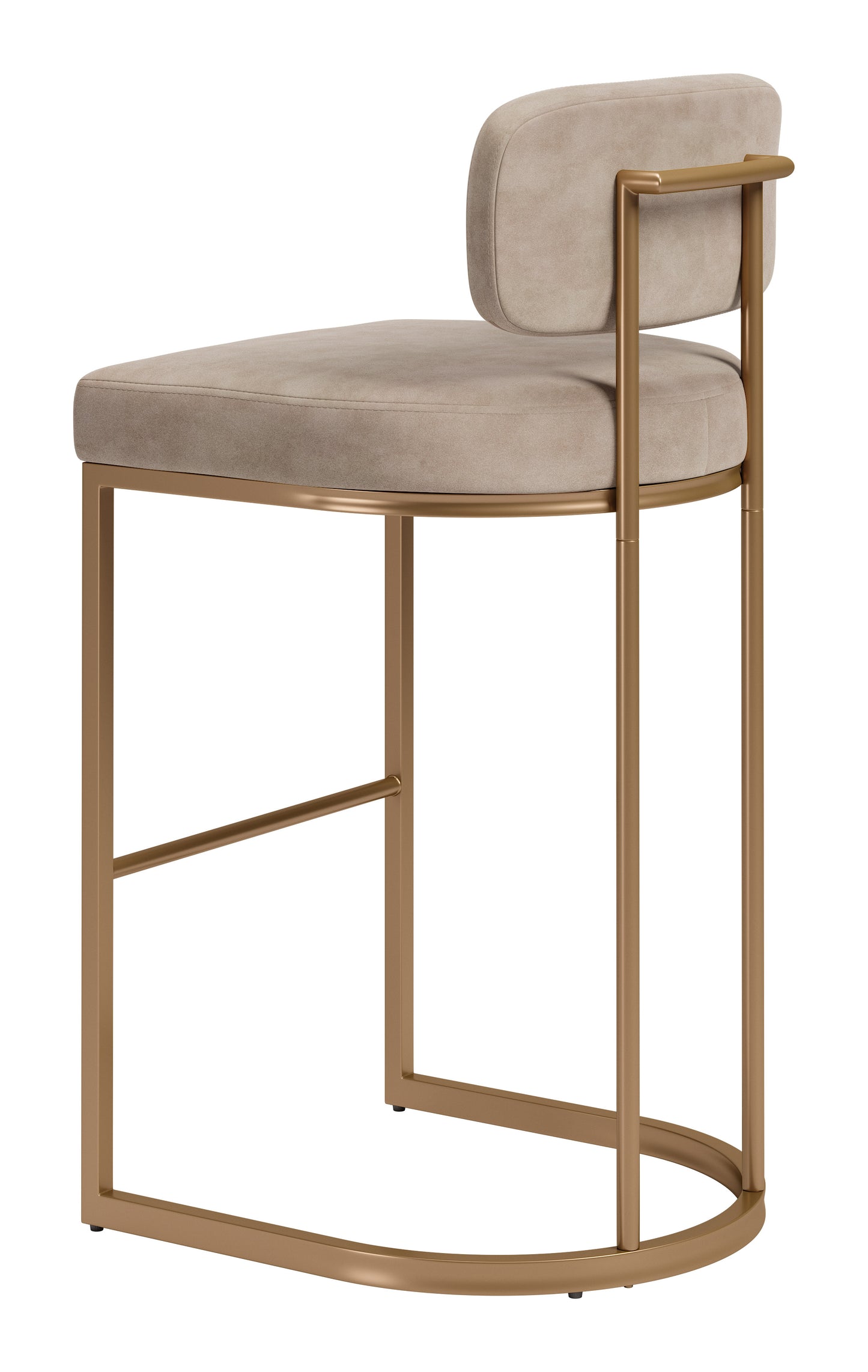 Velar Barstool (Set of 2) Beige & Bronze