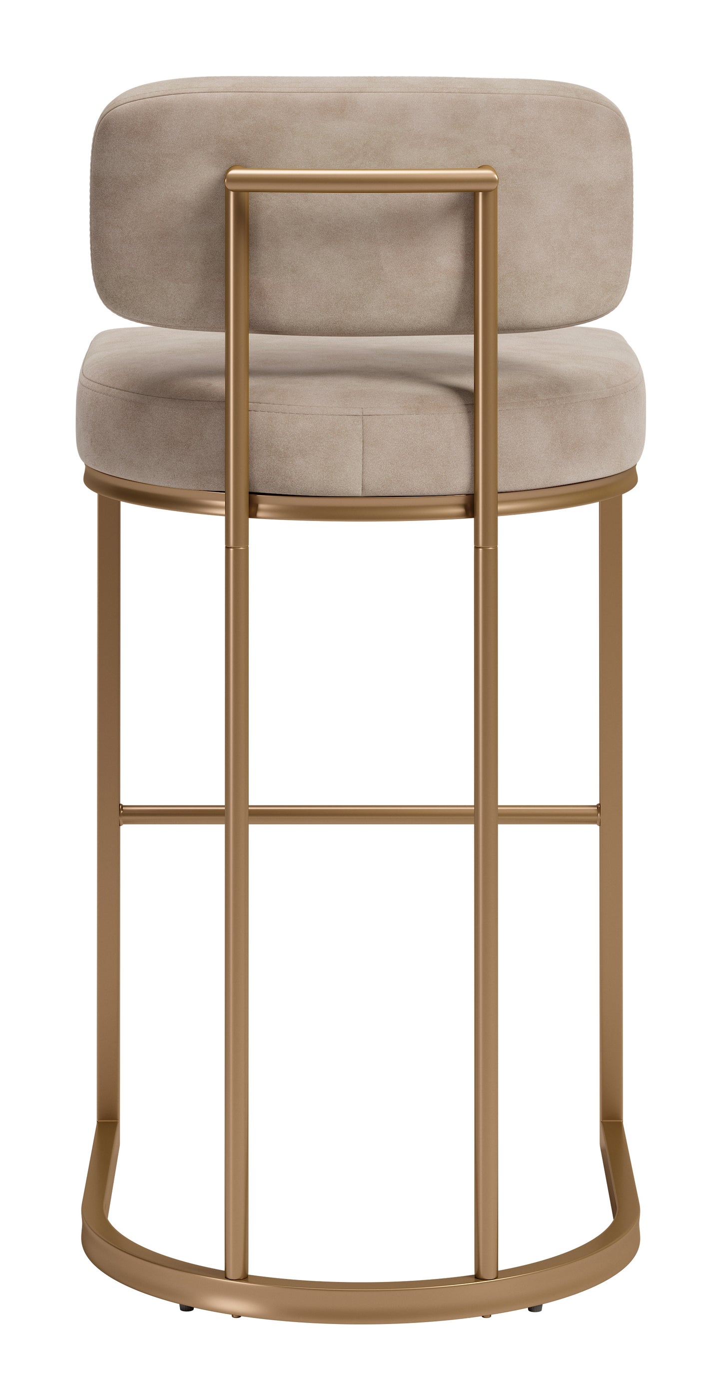 Velar Barstool (Set of 2) Beige & Bronze