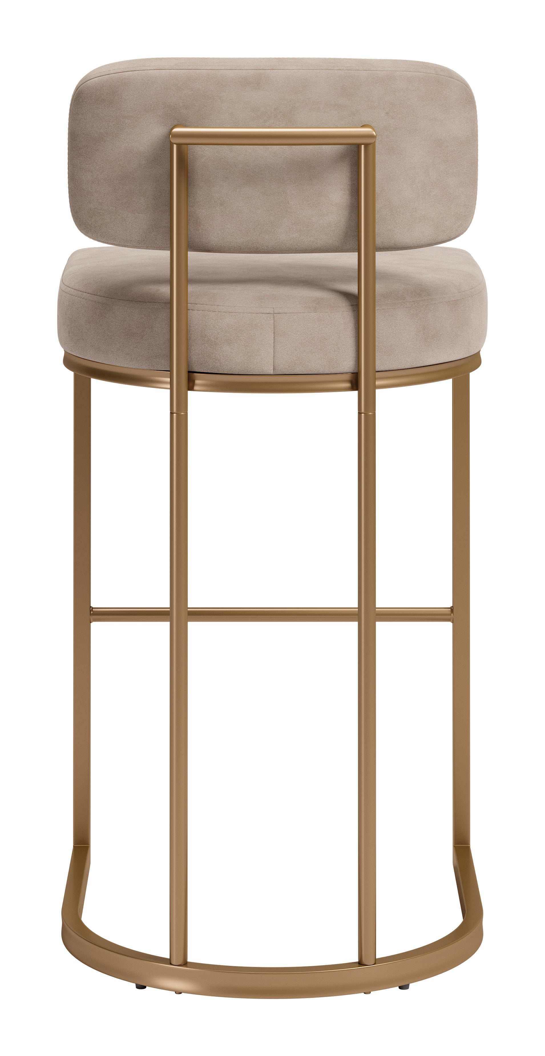 Velar Barstool (Set of 2) Beige & Bronze