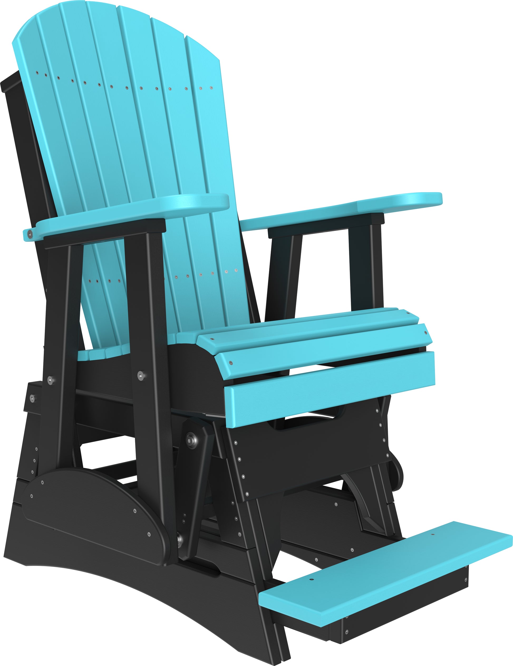 2' Adirondack Balcony Glider Aruba Blue & Black