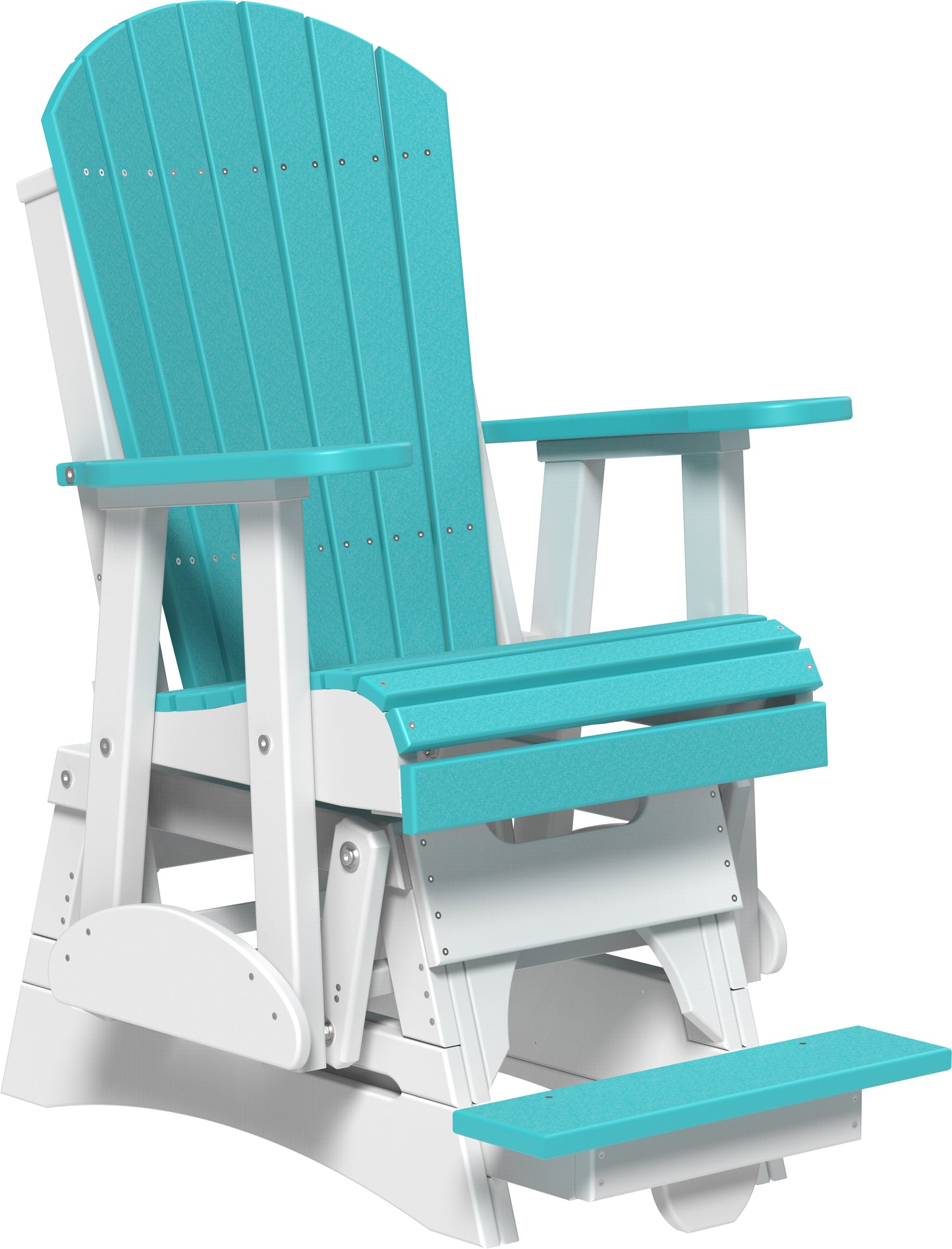 2' Adirondack Balcony Glider Aruba Blue & White