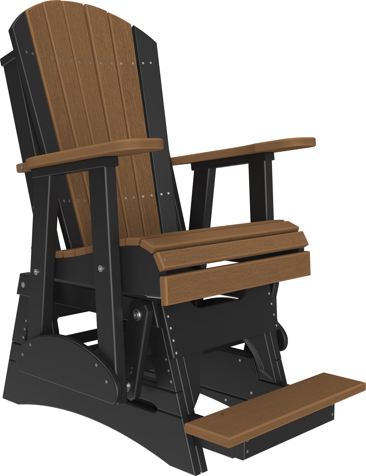 2' Adirondack Balcony Glider Antique Mahogany & Black