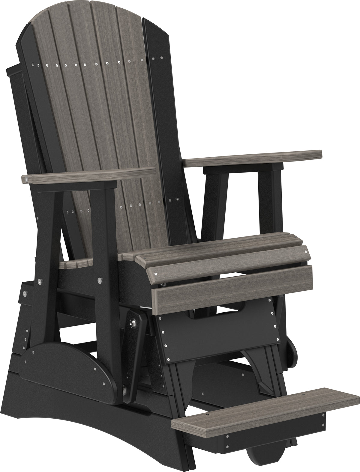 2' Adirondack Balcony Glider Coastal Gray & Black