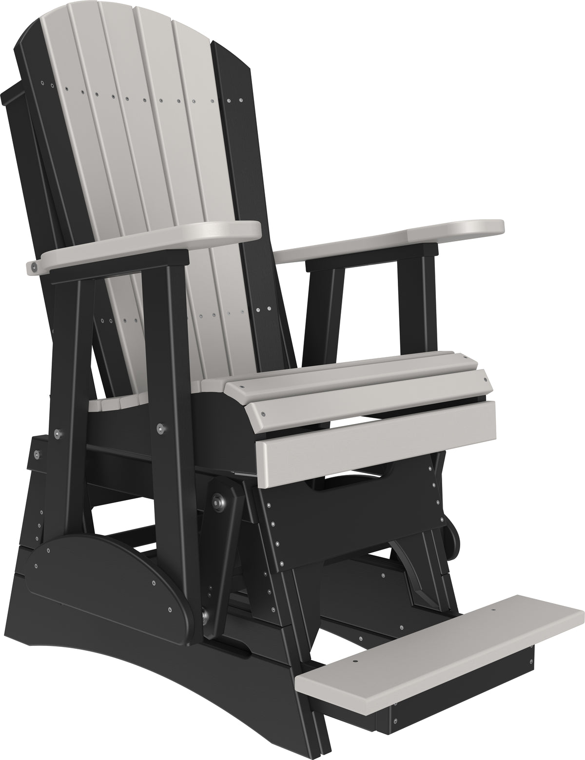 2' Adirondack Balcony Glider Dove Gray & Black