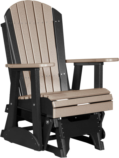 2' Adirondack Glider Weatherwood & Black