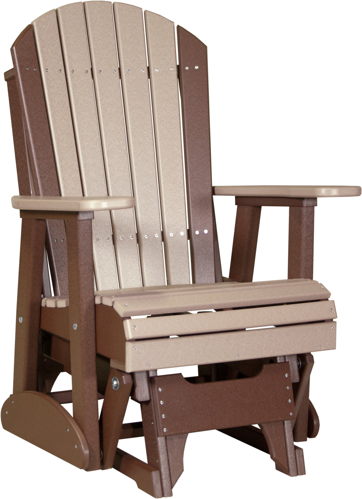 2' Adirondack Glider Weatherwood & Chestnut Brown