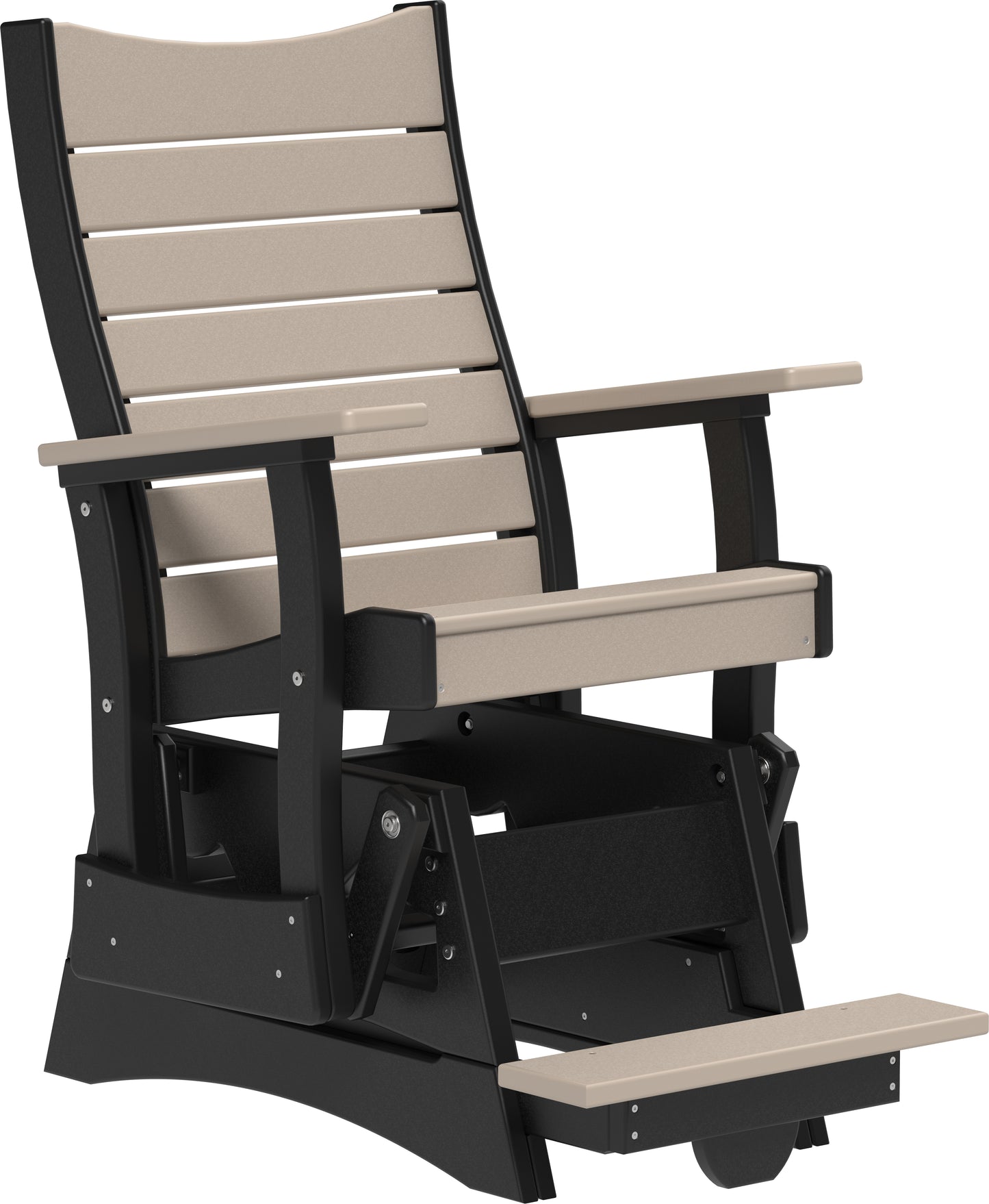 2' Contour Balcony Glider Weatherwood & Black