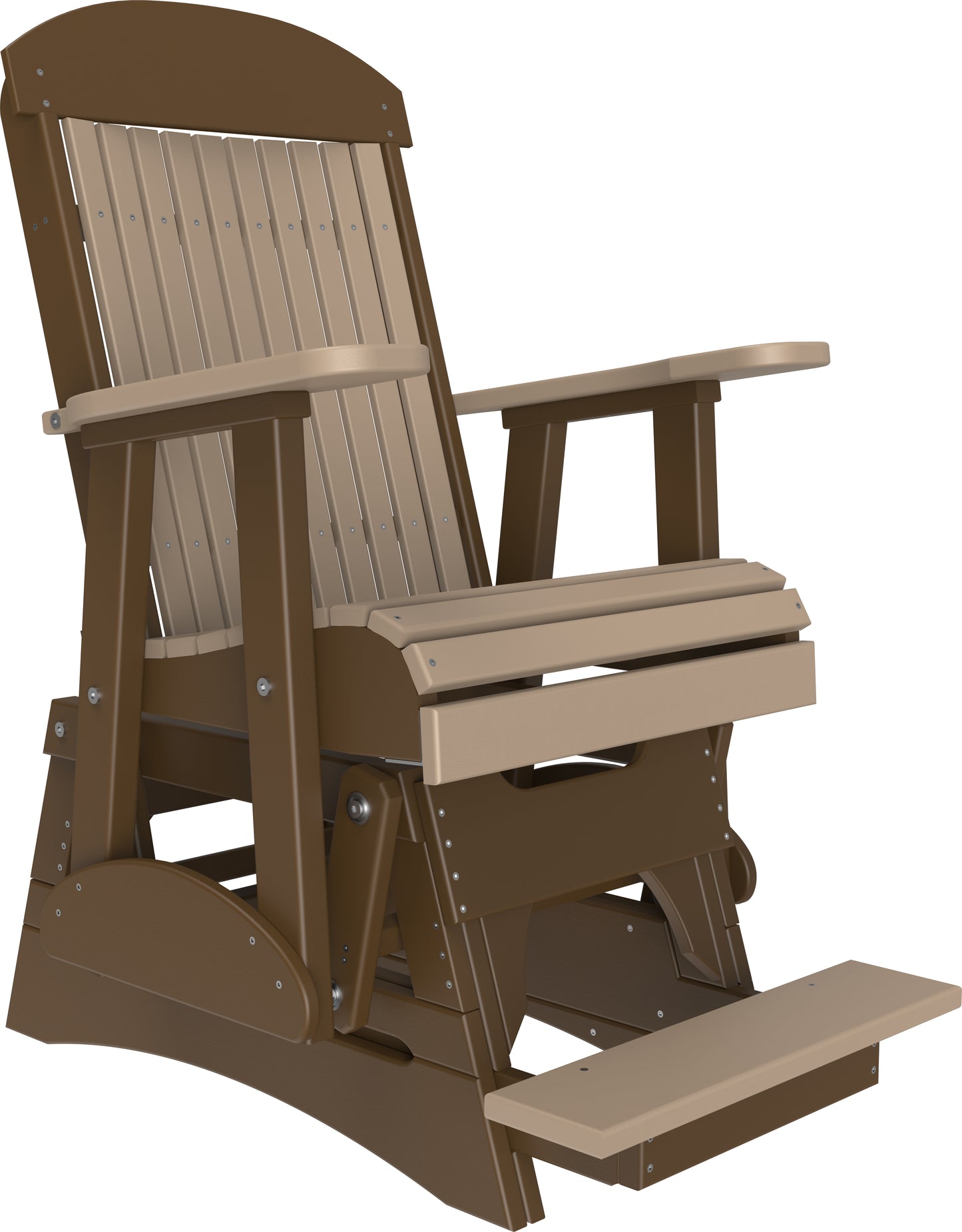 2' Classic Balcony Glider Weatherwood & Chestnut Brown
