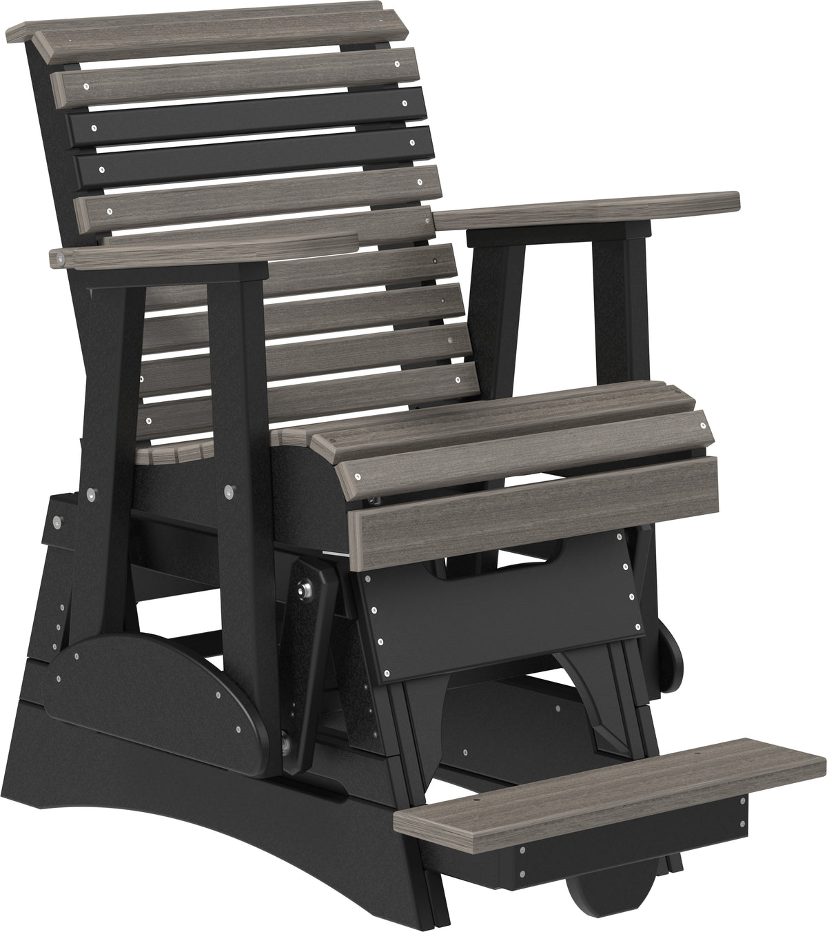 2' Plain Balcony Glider Coastal Gray & Black