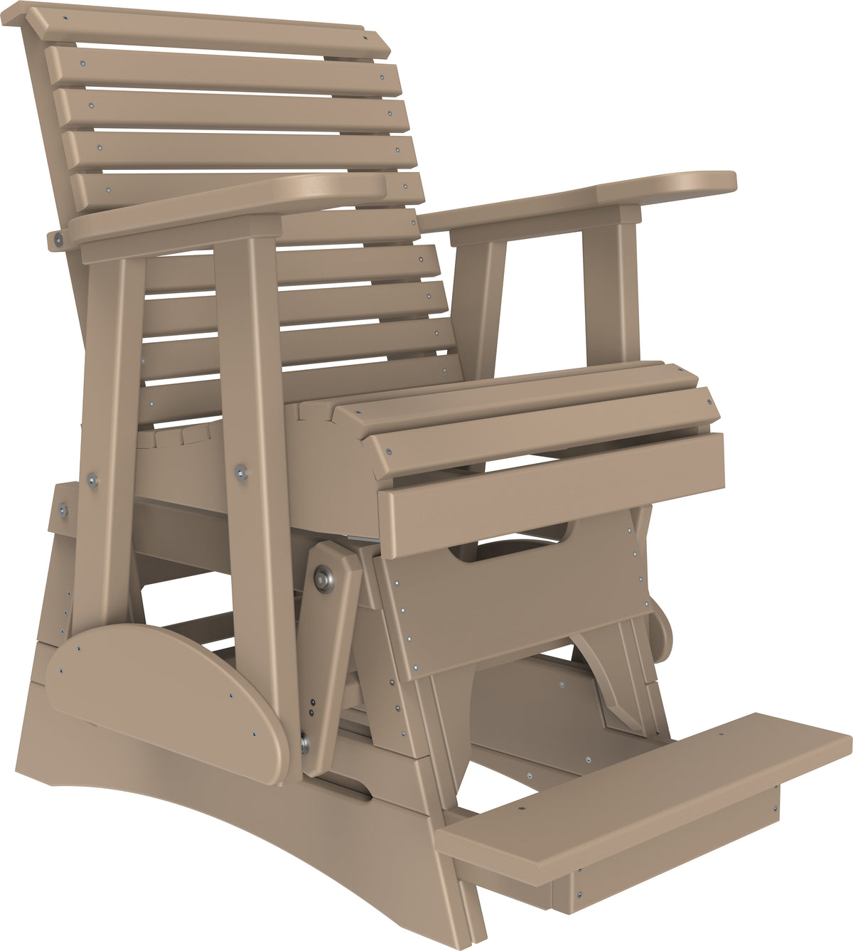 2' Plain Balcony Glider Weatherwood