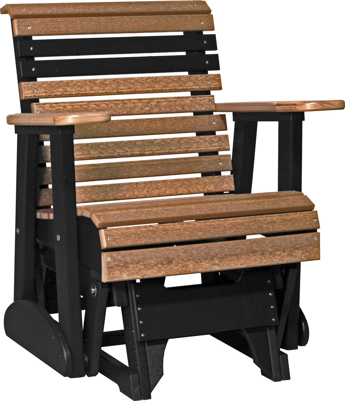 2' Plain Glider Antique Mahogany & Black