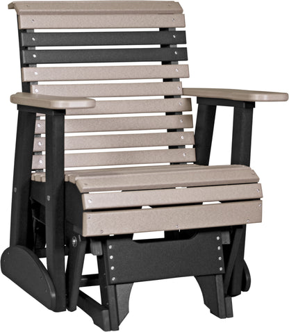 2' Plain Glider Weatherwood & Black