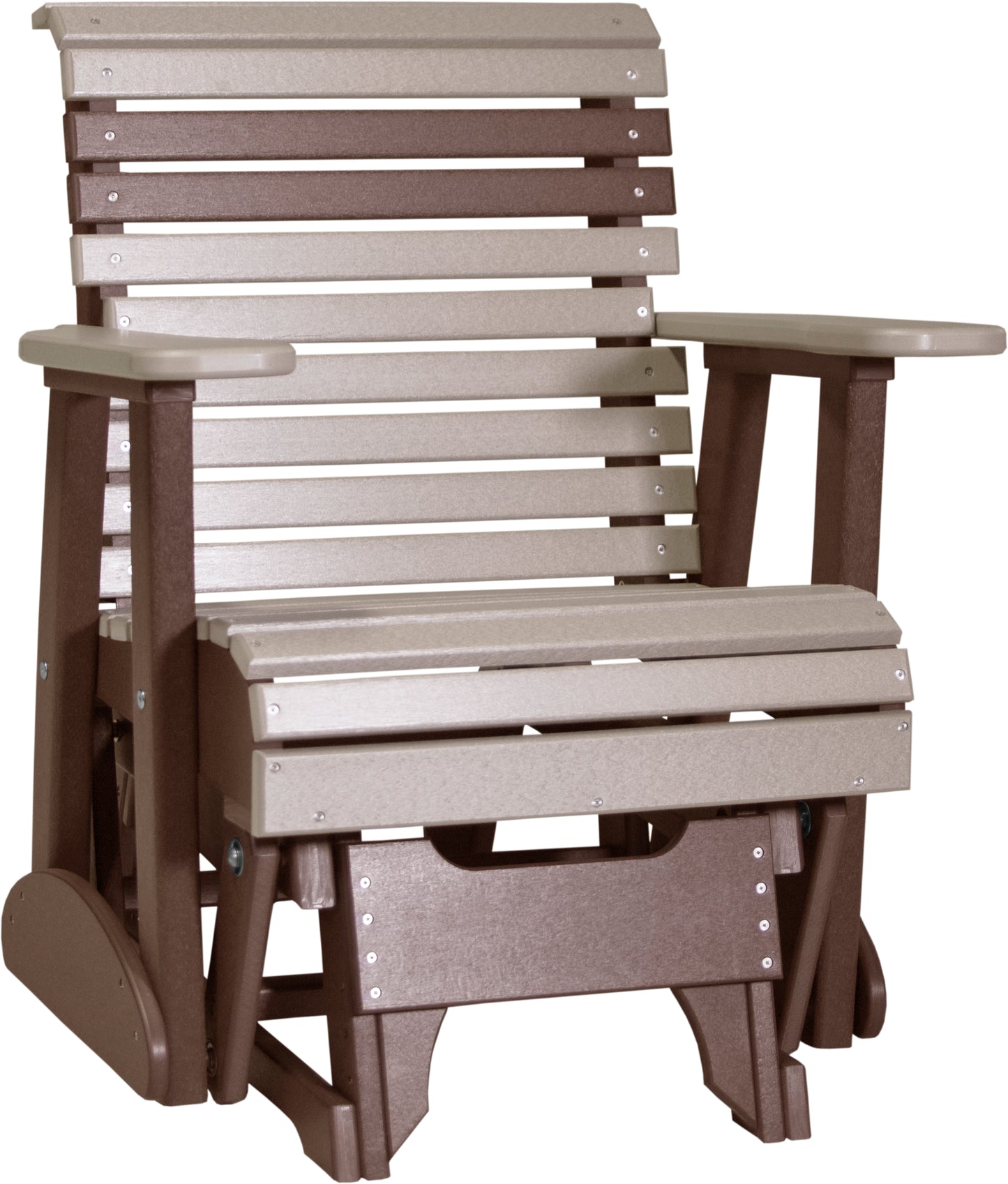 2' Plain Glider Weatherwood & Chestnut Brown