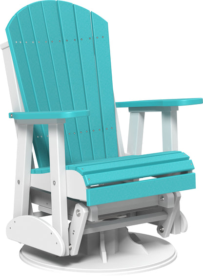 2' Swivel Adirondack Glider Aruba Blue & White
