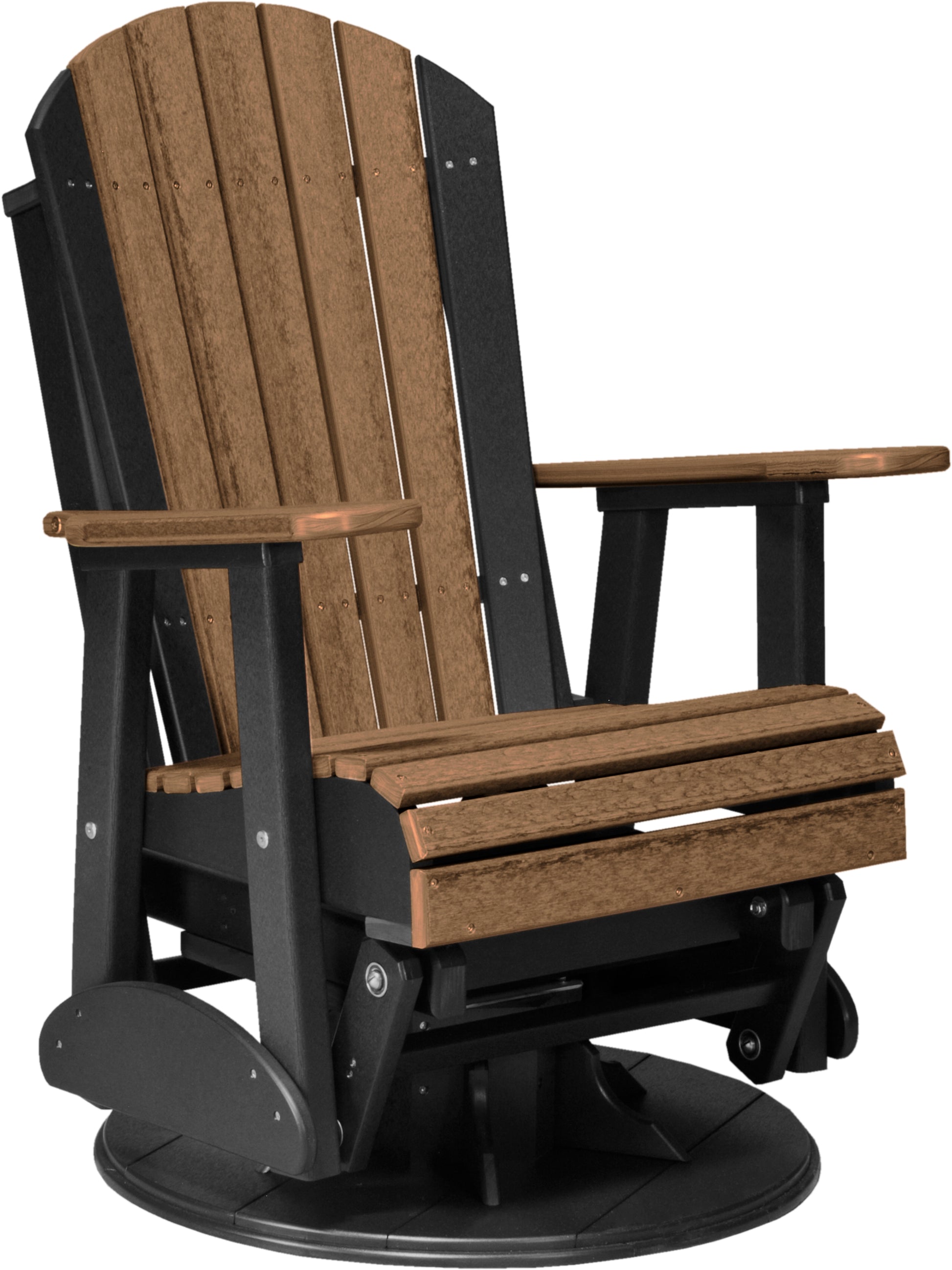 2' Swivel Adirondack Glider Antique Mahogany & Black