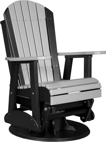 2' Swivel Adirondack Glider Dove Gray & Black
