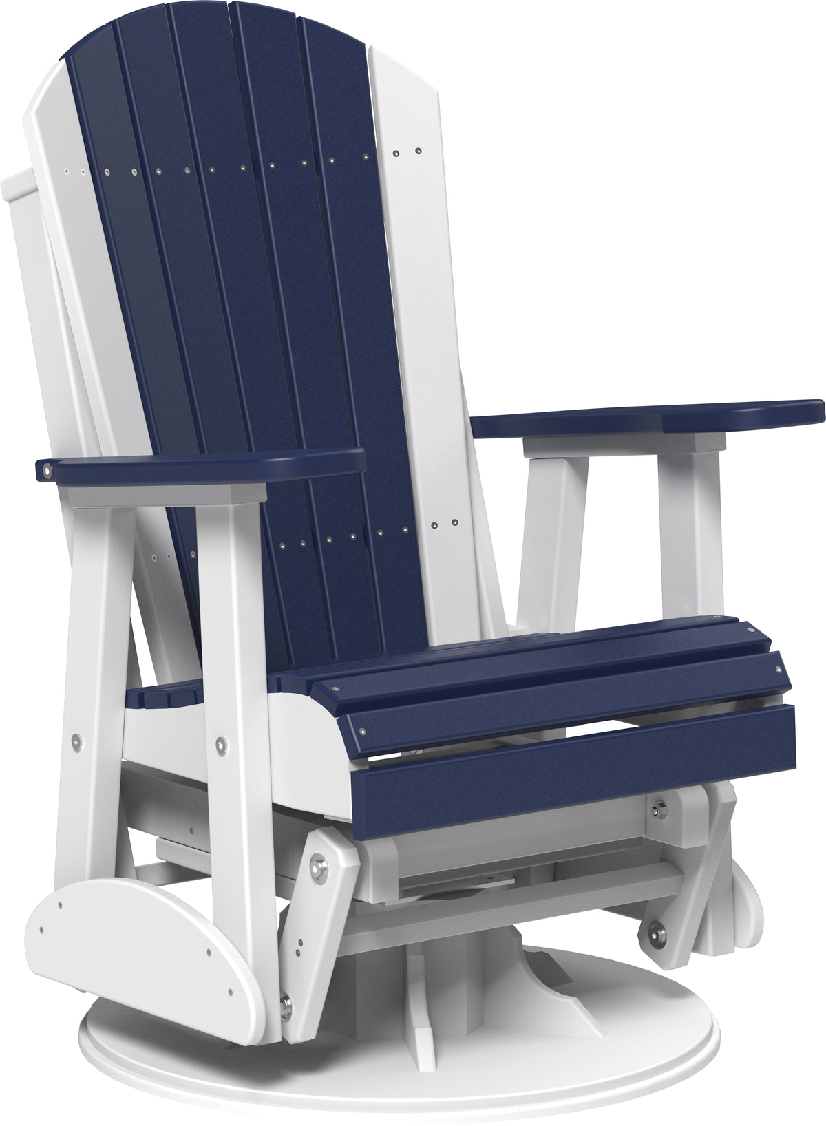 2' Swivel Adirondack Glider Patriot Blue & White