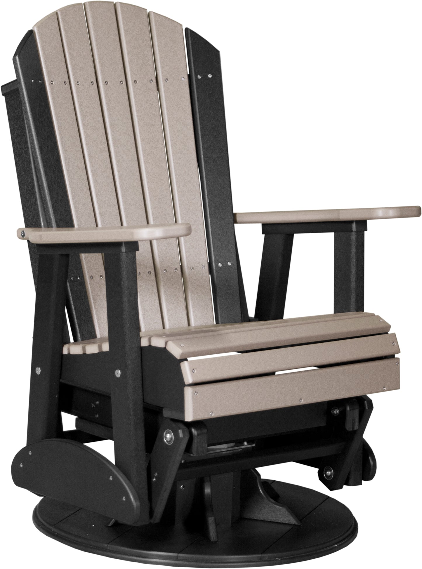 2' Swivel Adirondack Glider Weatherwood & Black