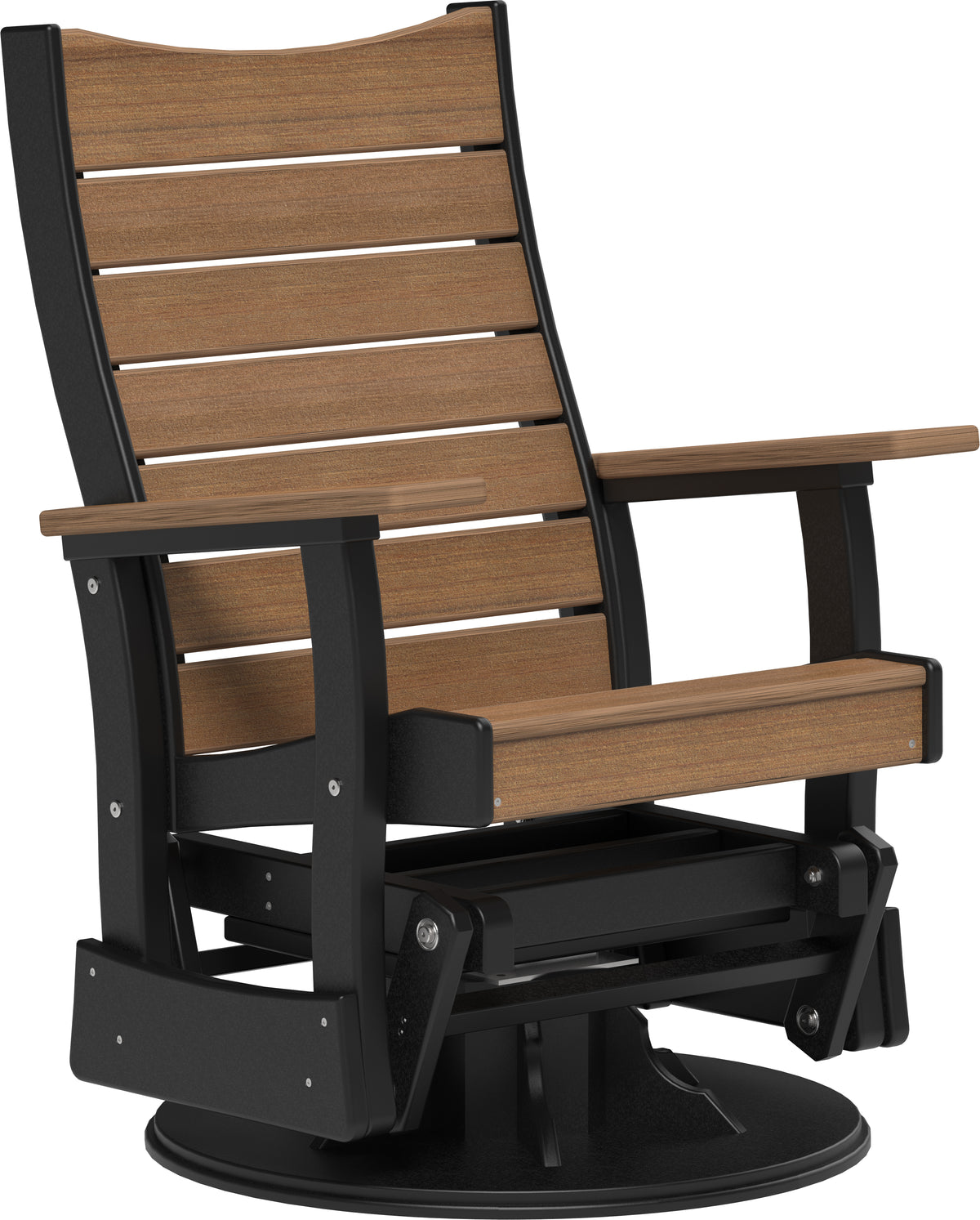 2' Swivel Contour Glider Antique Mahogany & Black