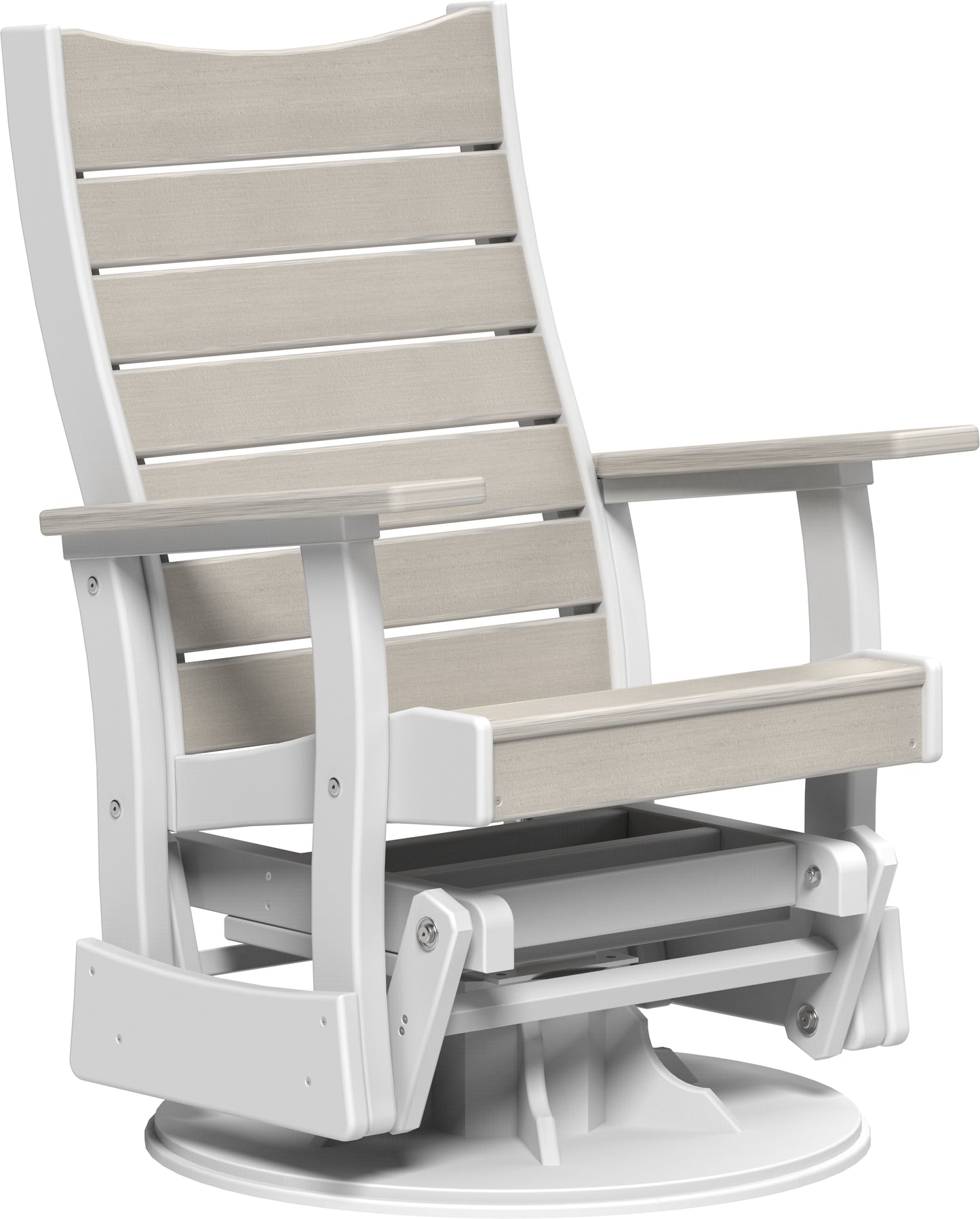 2' Swivel Contour Glider Birch & White