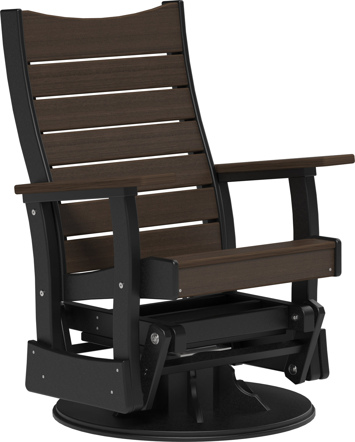 2' Swivel Contour Glider Brazilian Walnut & Black