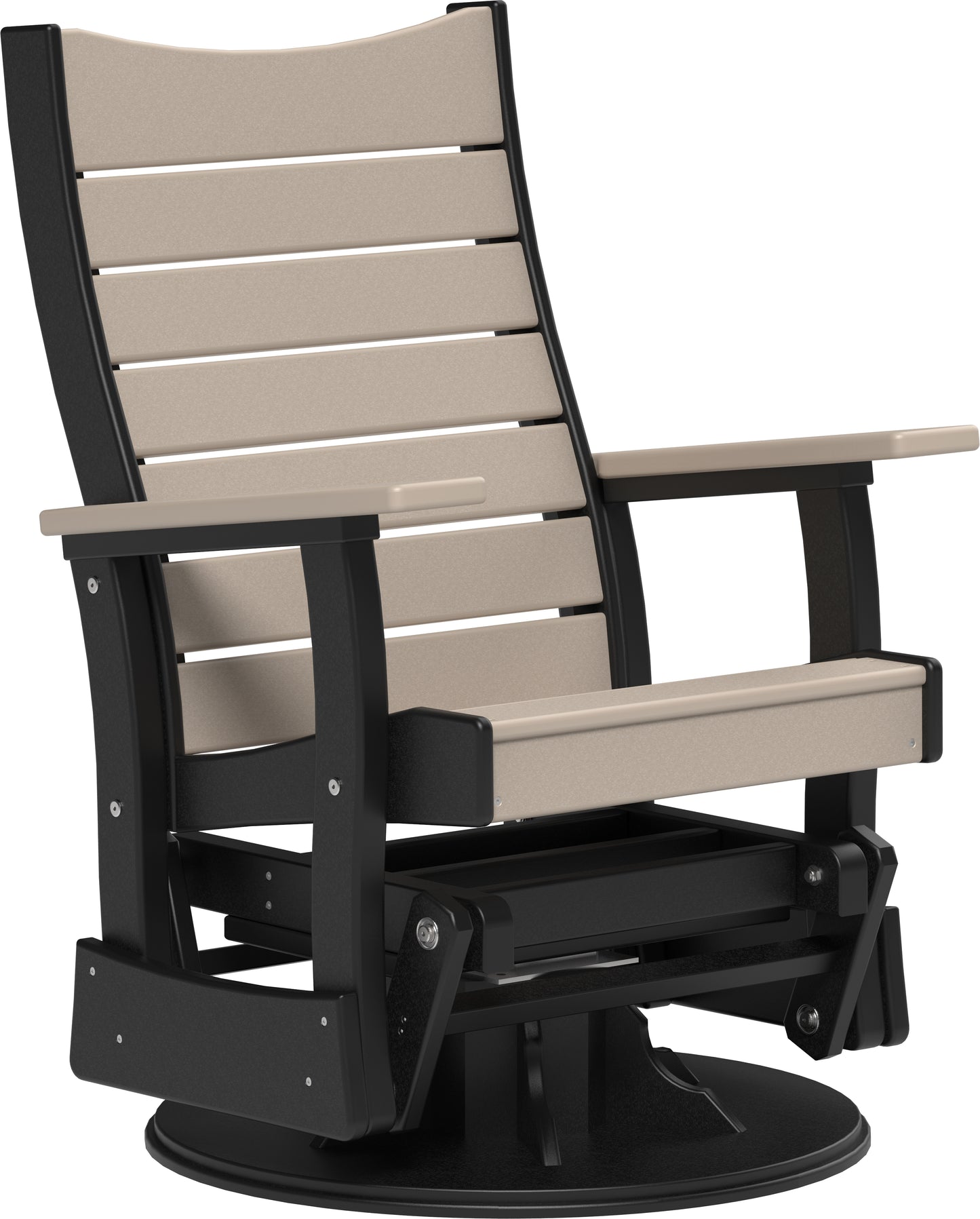 2' Swivel Contour Glider Weatherwood & Black