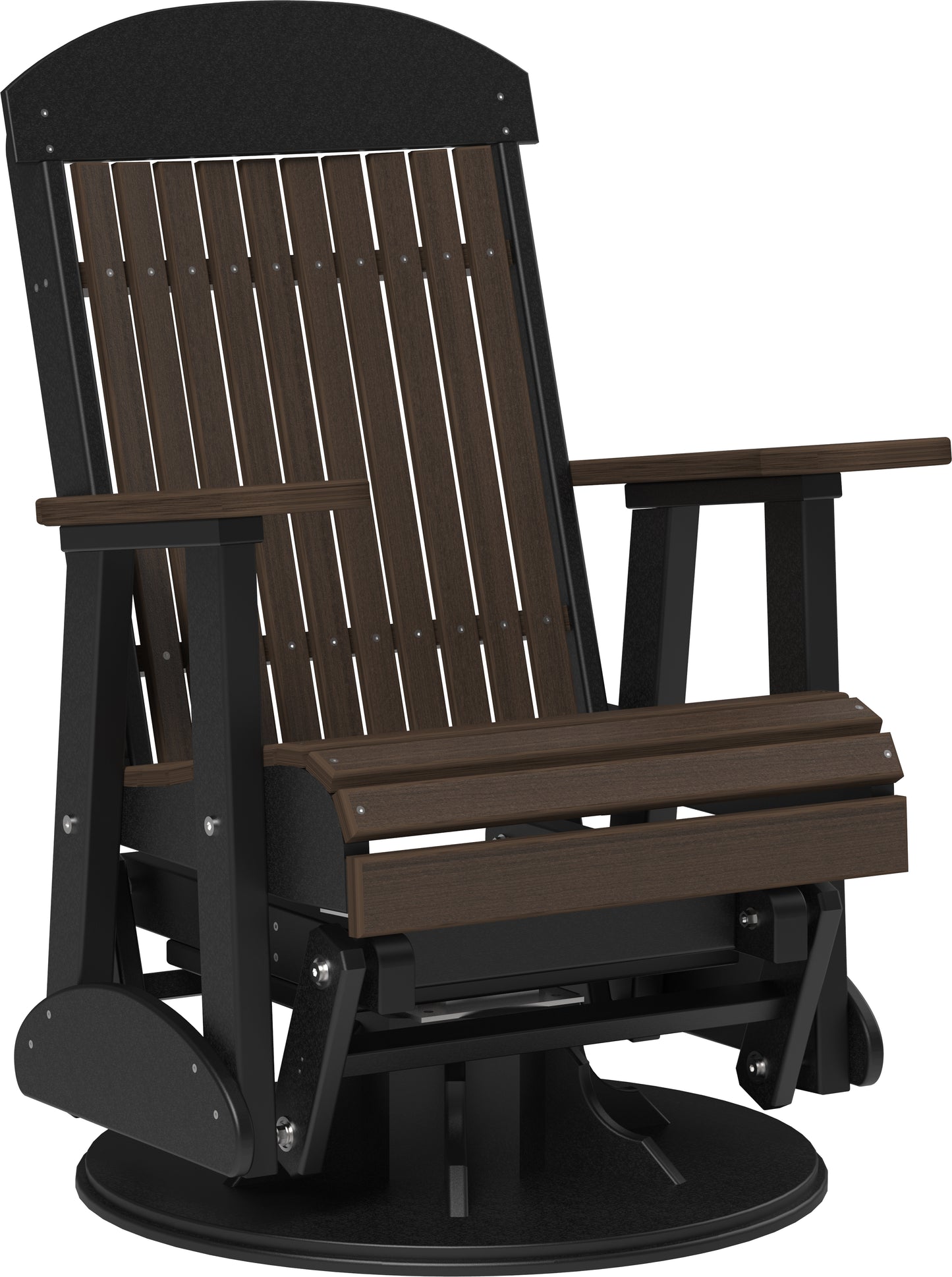 2' Swivel Classic Glider Brazilian Walnut & Black
