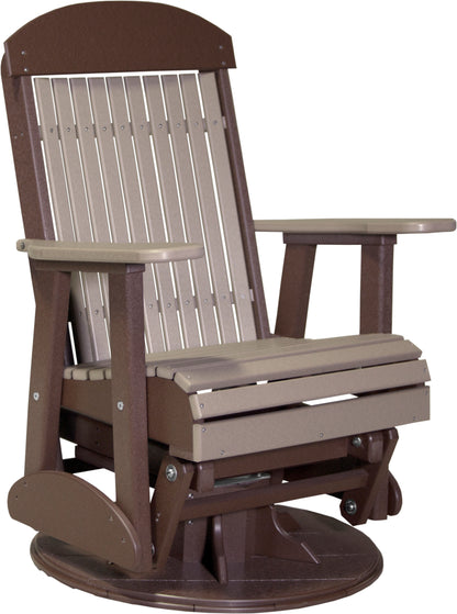 2' Swivel Classic Glider Weatherwood & Chestnut Brown