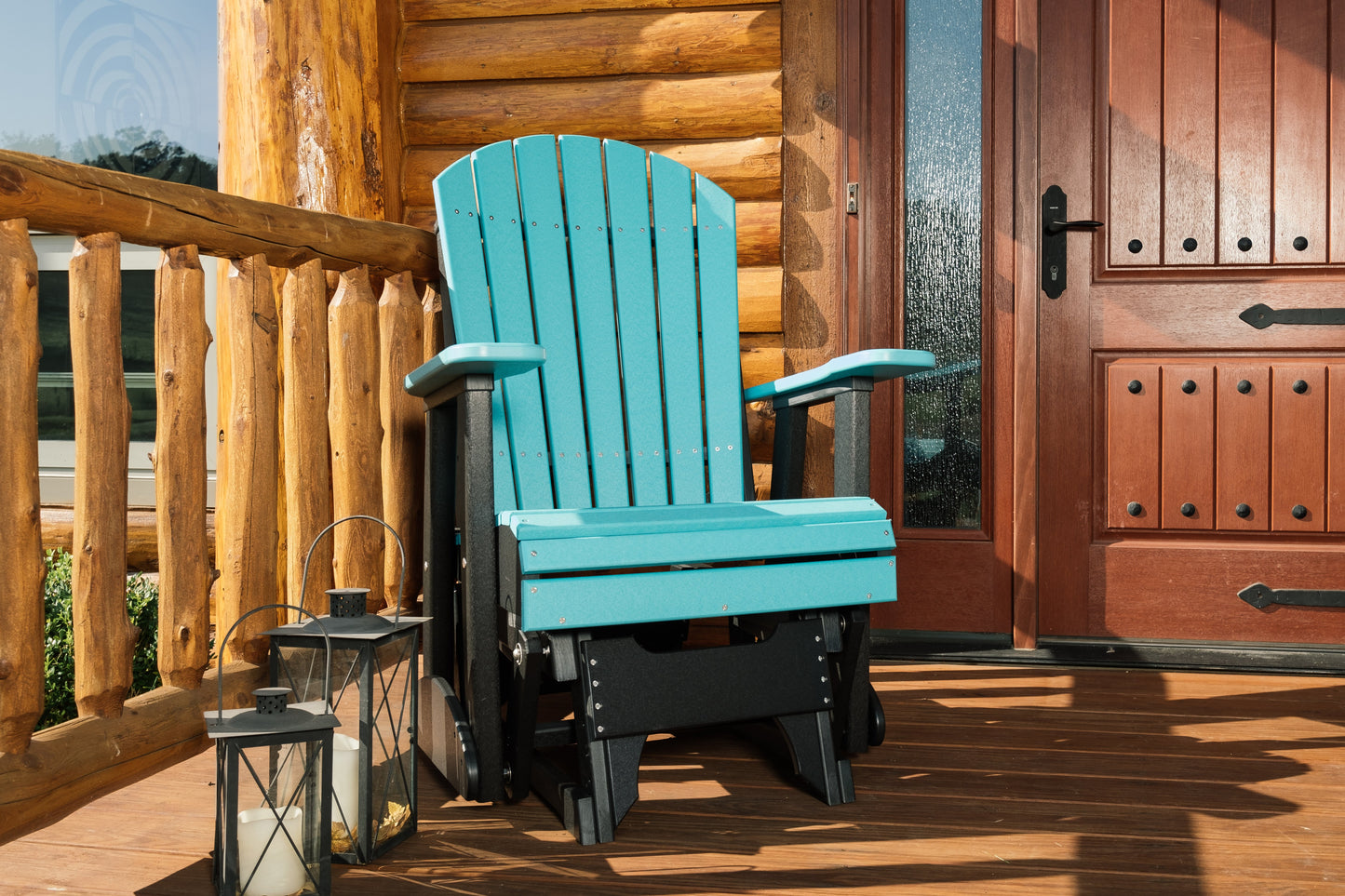 2' Adirondack Glider Aruba Blue & Black