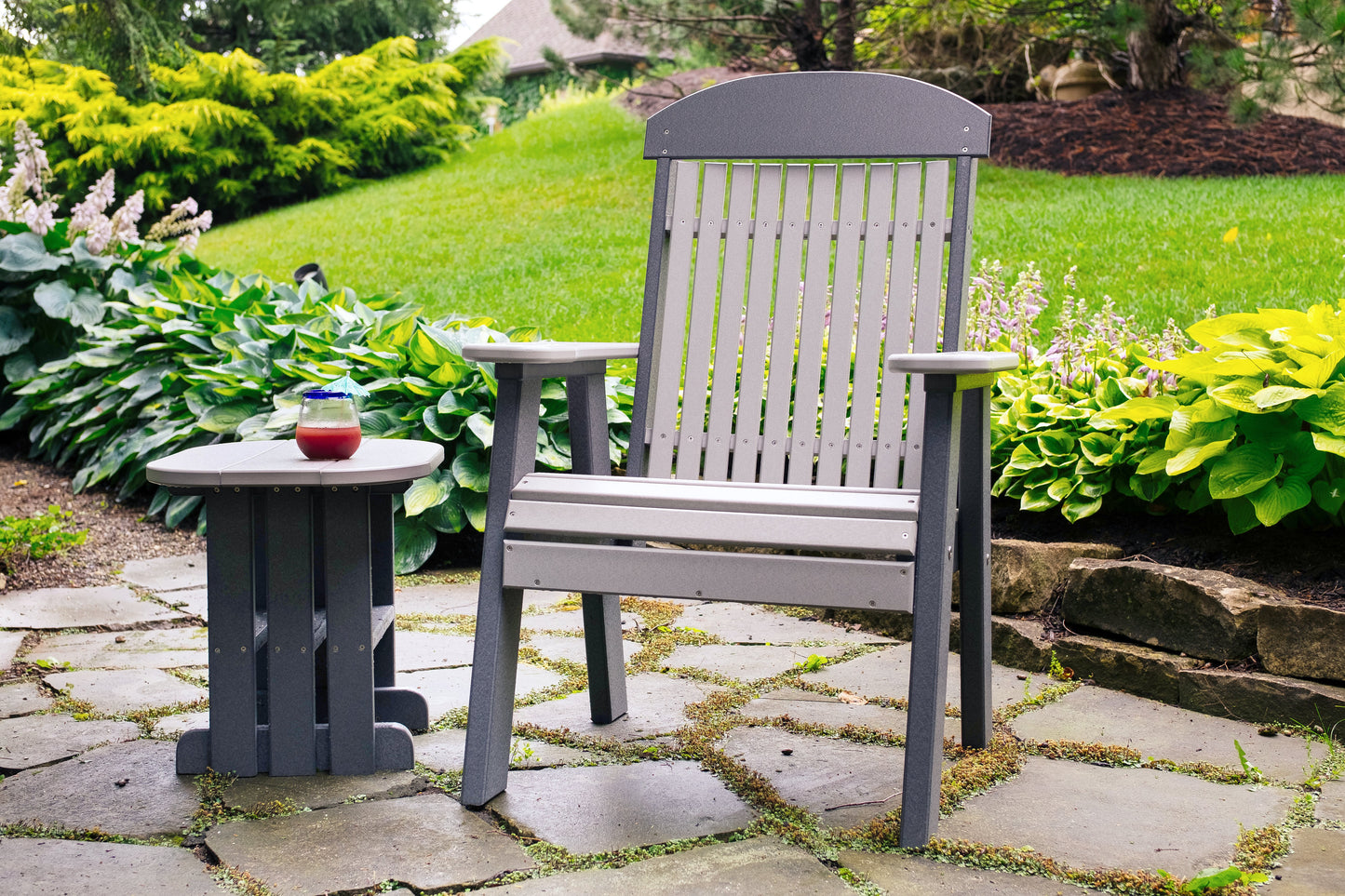 2' Classic Bench Dove Gray & Slate