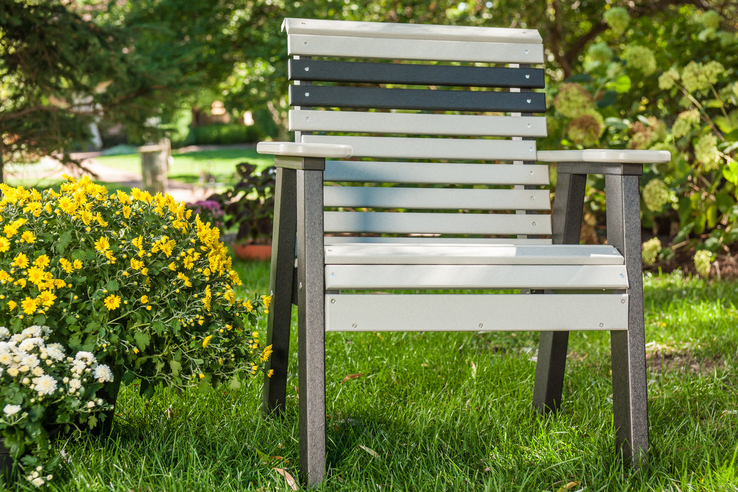 2' Plain Bench Dove Gray & Black