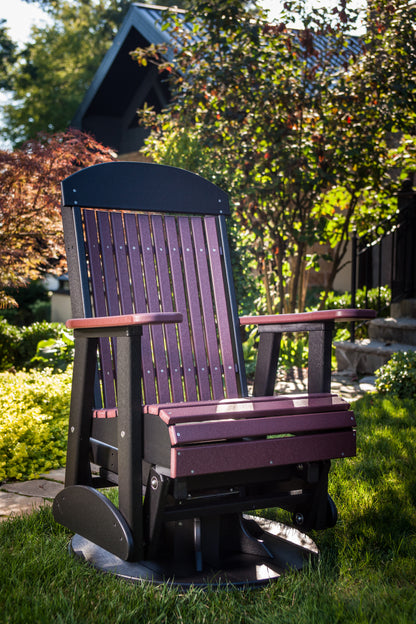2' Swivel Classic Glider Cherrywood & Black