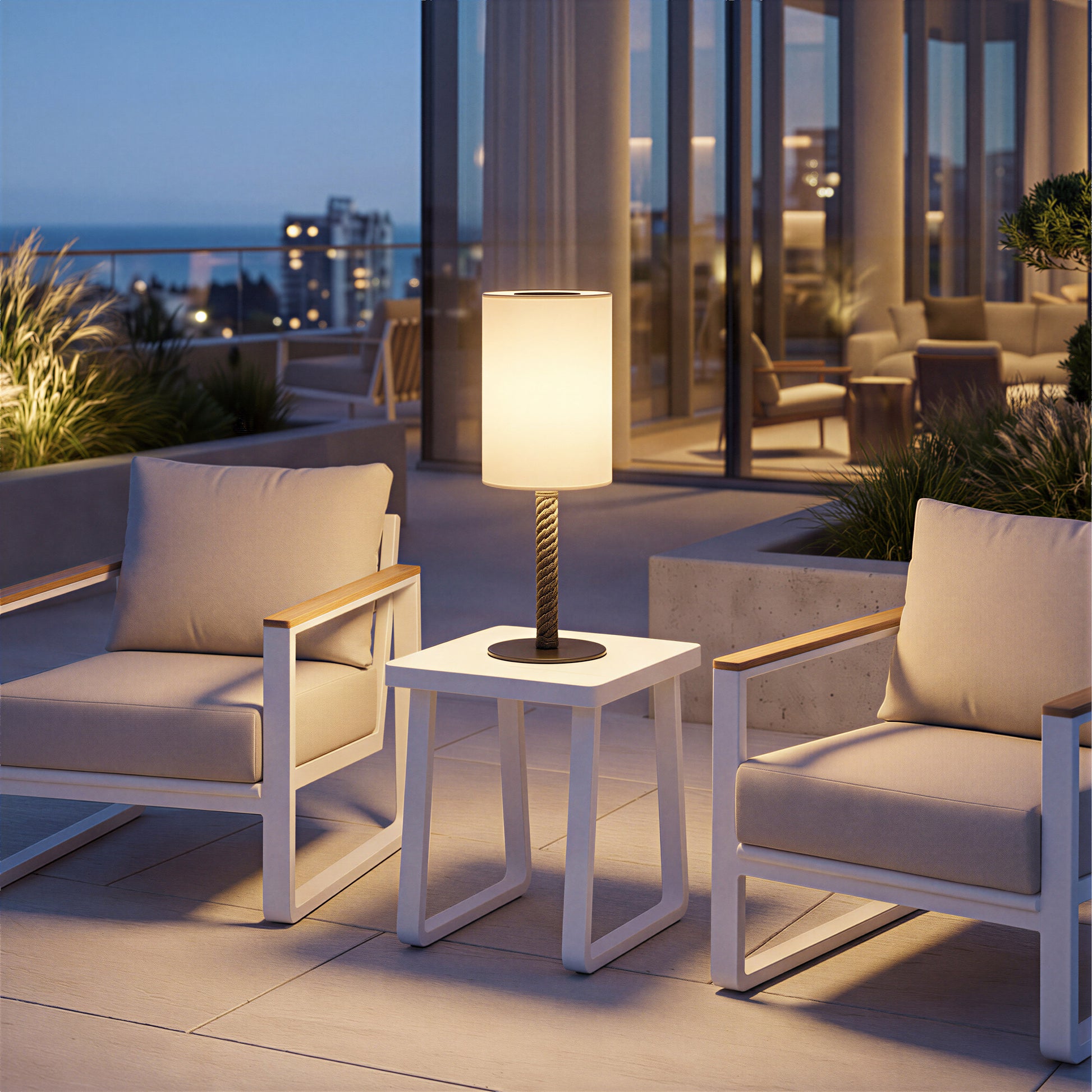 Welt Armchair Taupe & White