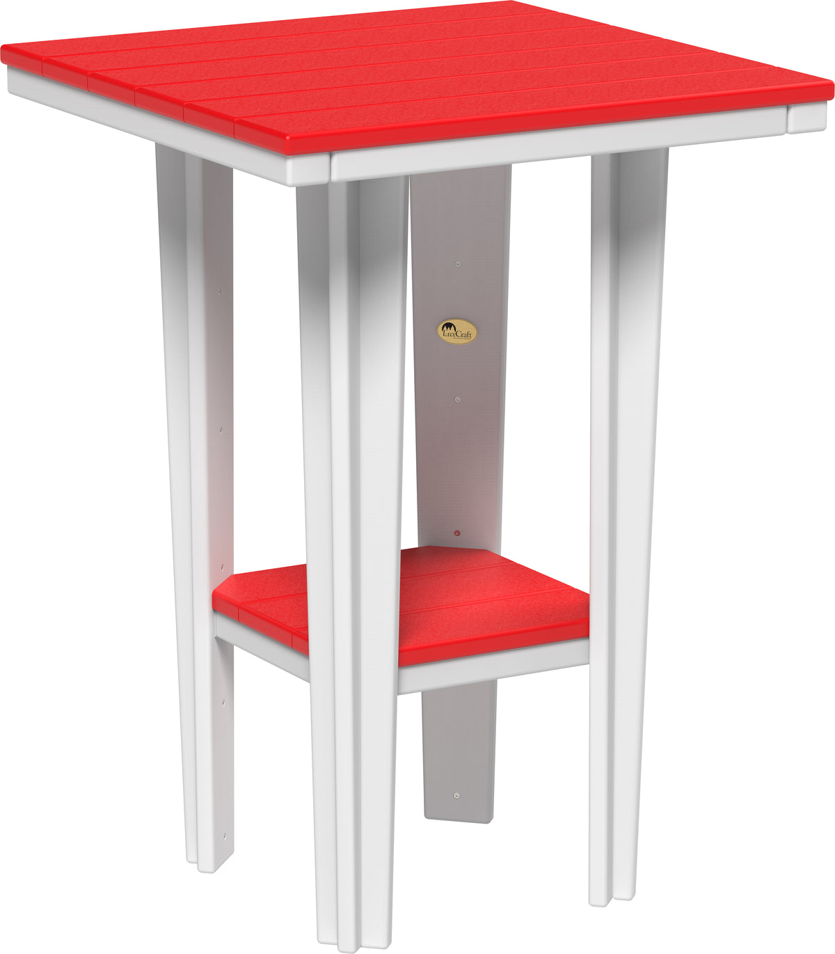 30" Square Bistro Table Red & White / Bar Height