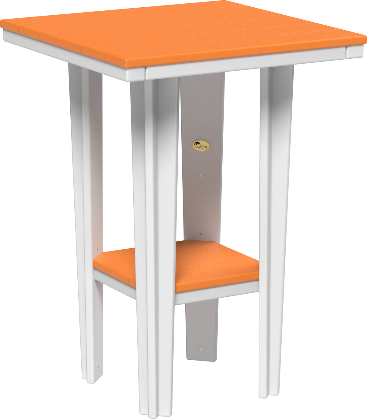 30" Square Bistro Table Tangerine & White / Bar Height