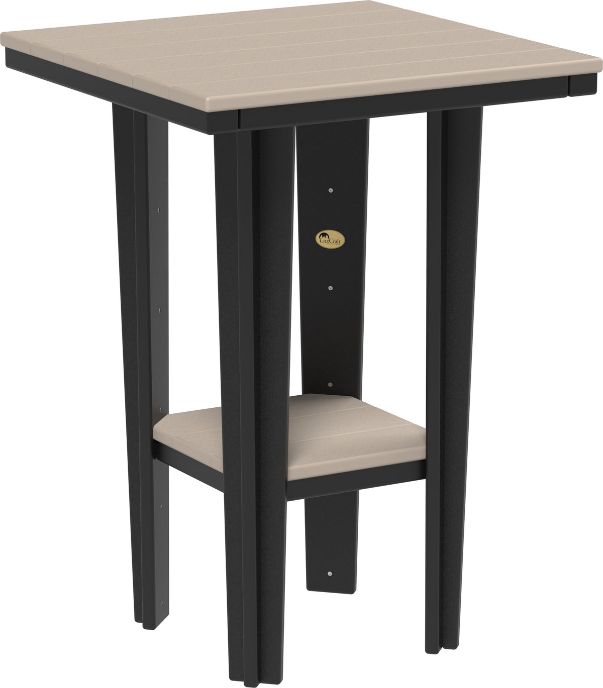 30" Square Bistro Table Weatherwood & Black / Bar Height