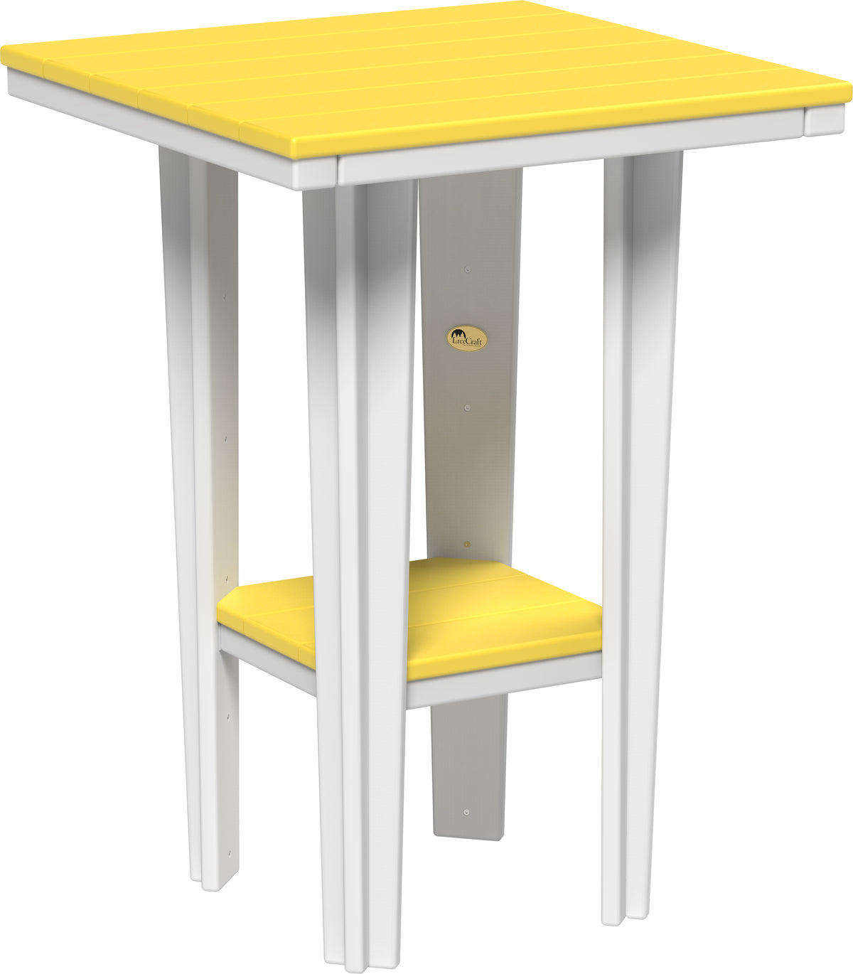 30" Square Bistro Table Yellow & White / Bar Height