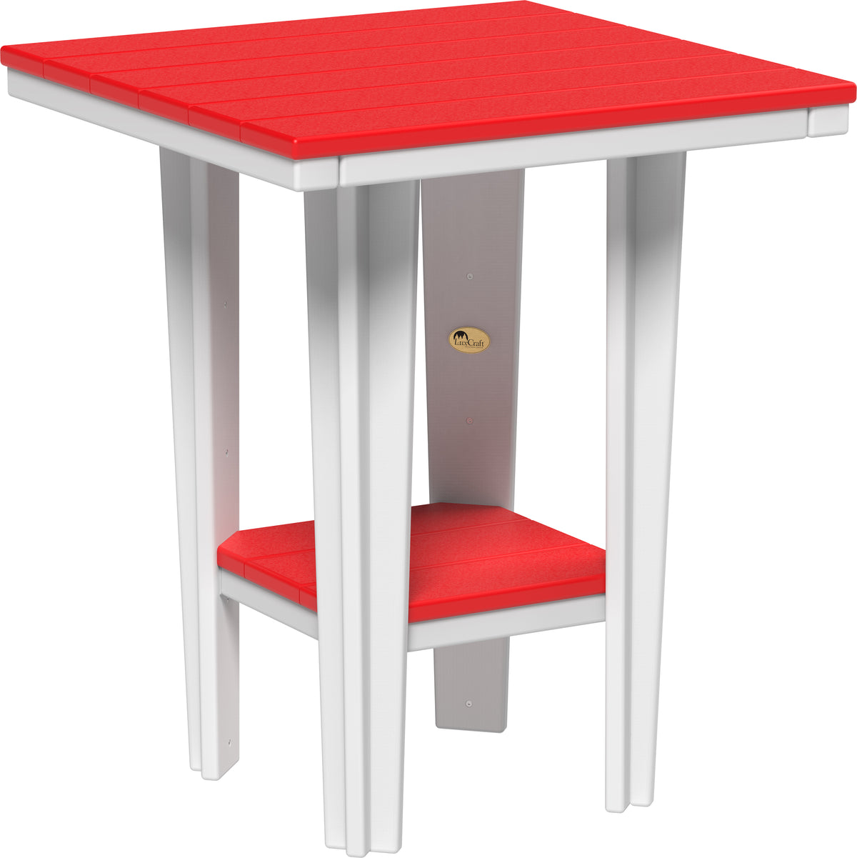 30" Square Bistro Table Red & White / Counter Height