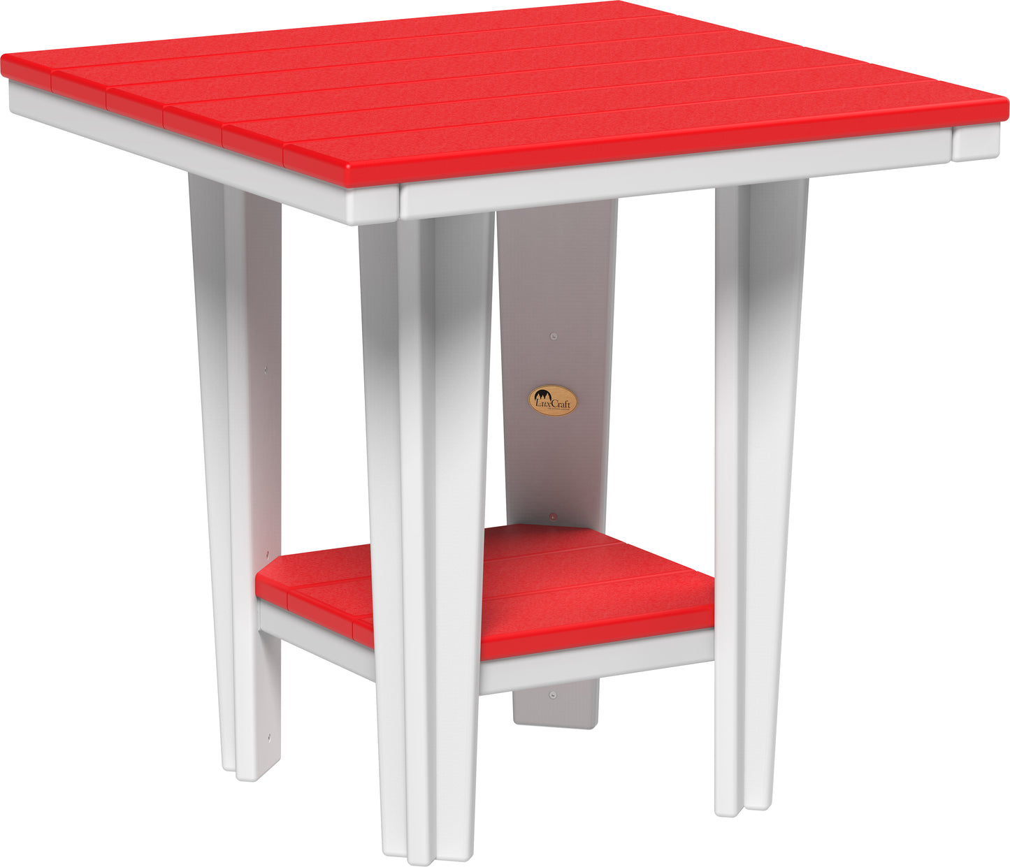 30" Square Bistro Table Red & White / Dining Height
