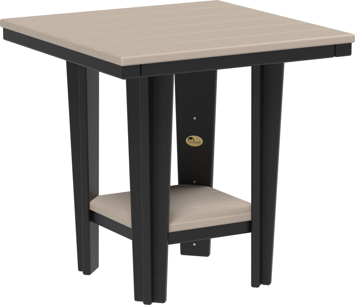 30" Square Bistro Table Weatherwood & Black / Dining Height