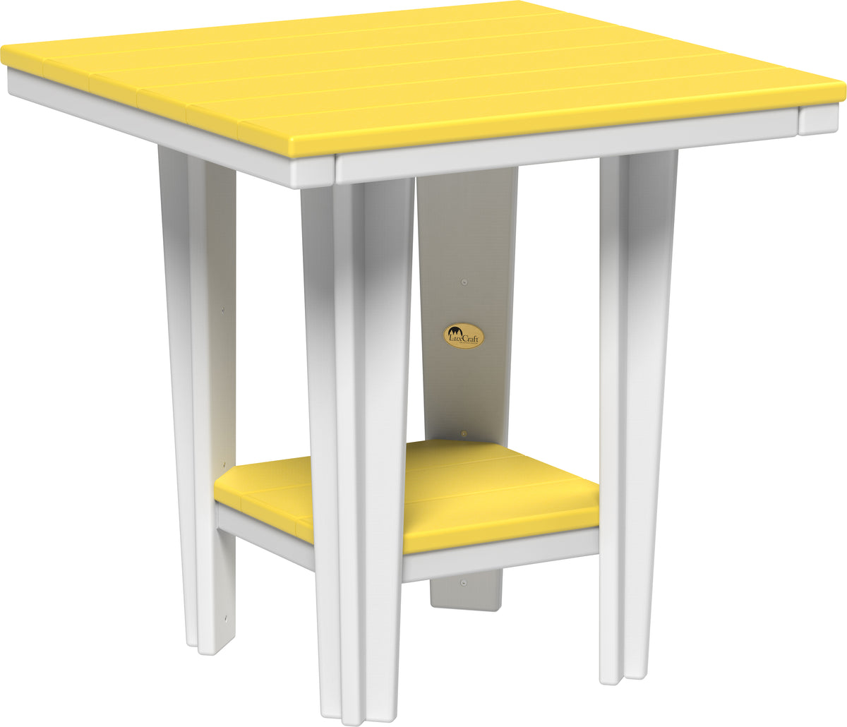 30" Square Bistro Table Yellow & White / Dining Height