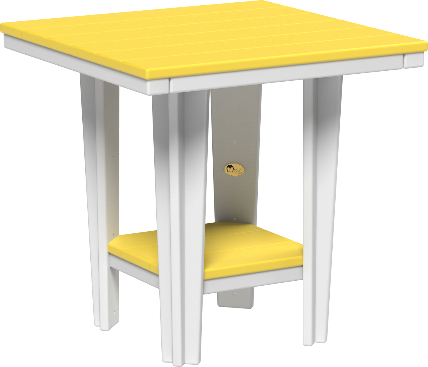 30" Square Bistro Table Yellow & White / Dining Height