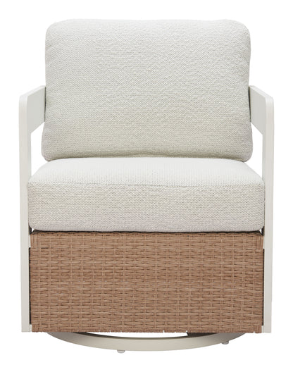 Gelo Swivel Chair White & Brown