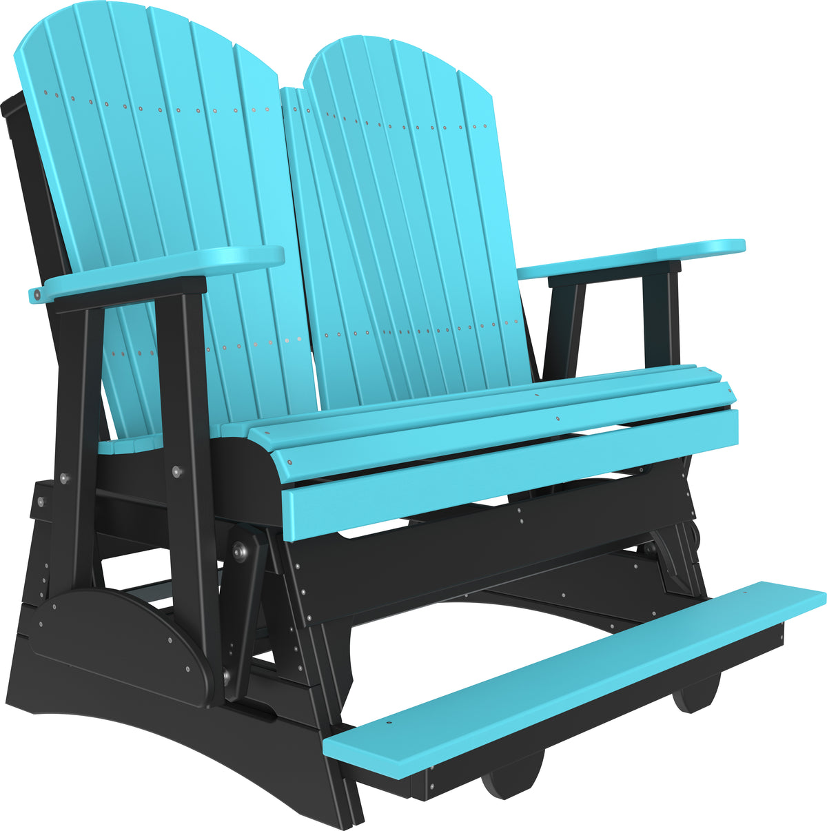 4' Adirondack Balcony Glider Aruba Blue & Black